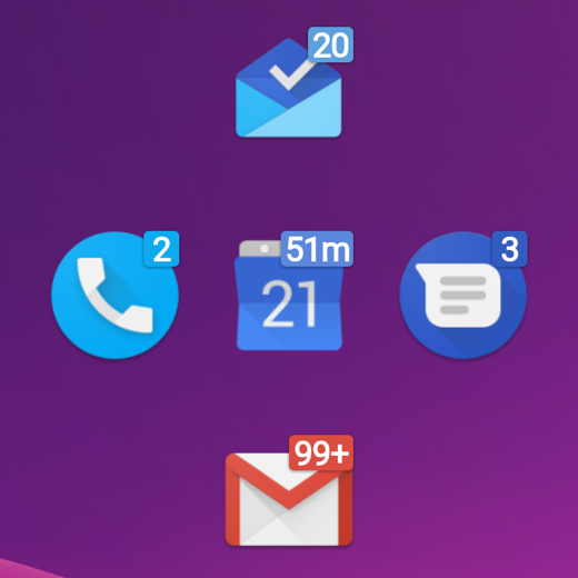  Note the unread badge color matches the app icon 